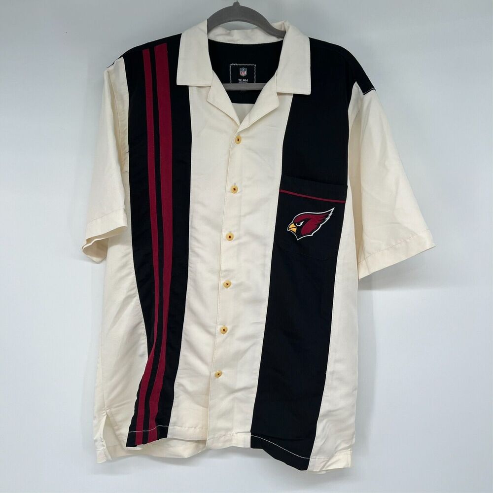 Littlearth Arizona Cardinals Bowling Shirt Mens L Cream Red NFL Team Apparrel